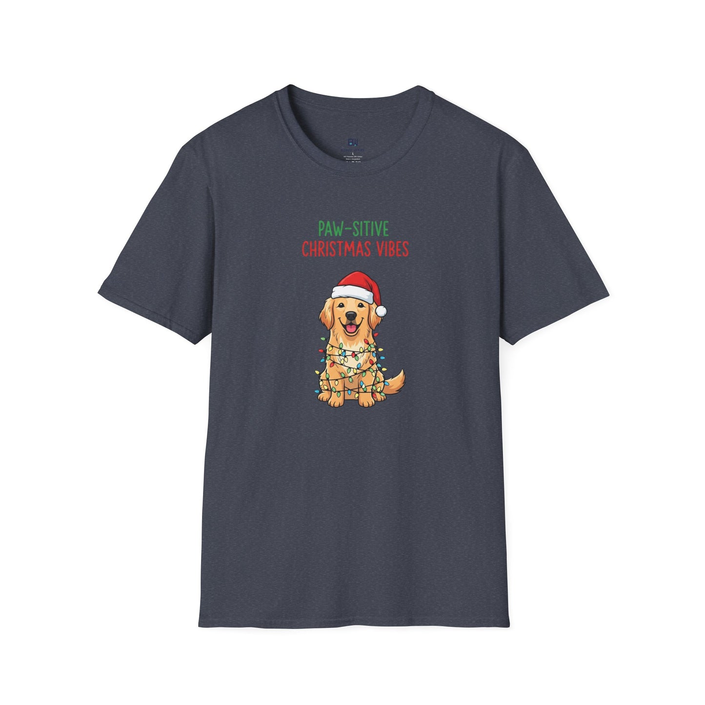 "Paw-sitive Christmas Vibes" Holiday Dog T-Shirt