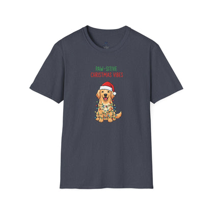 "Paw-sitive Christmas Vibes" Holiday Dog T-Shirt