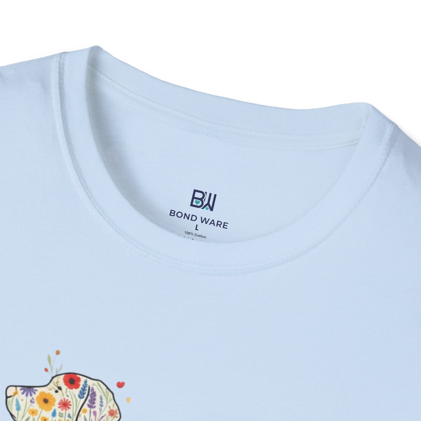 "Dog in Bloom" Floral Art T-Shirt