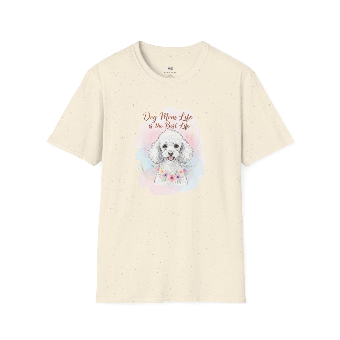 Elegant Poodle "Dog Mom Life" Watercolor T-Shirt