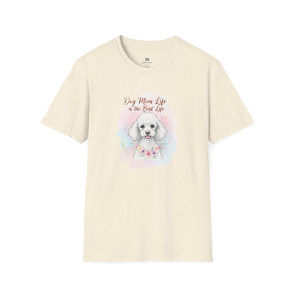 Elegant Poodle "Dog Mom Life" Watercolor T-Shirt