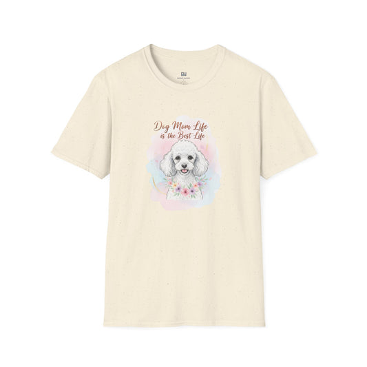 Elegant Poodle "Dog Mom Life" Watercolor T-Shirt