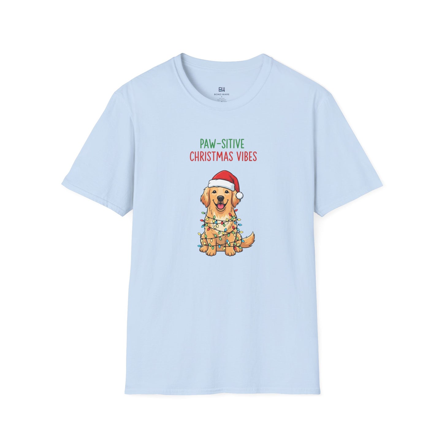 "Paw-sitive Christmas Vibes" Holiday Dog T-Shirt