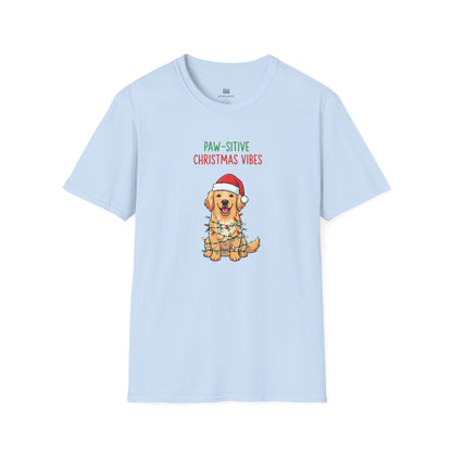 "Paw-sitive Christmas Vibes" Holiday Dog T-Shirt