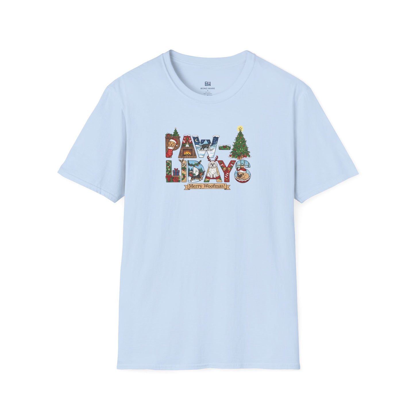 Merry Woofmas Paw-lidays Cute Dog Scenes Xmas Gift T-Shirt
