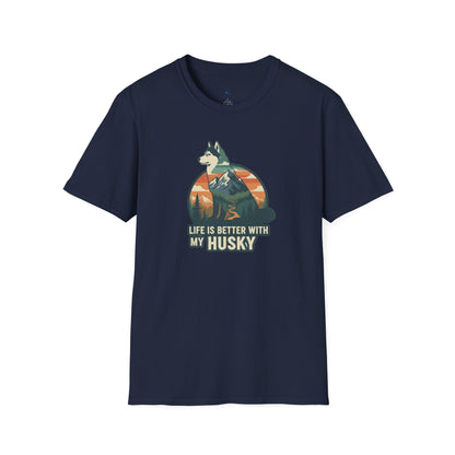 Retro "Life Is Better With My Husky" T-Shirt