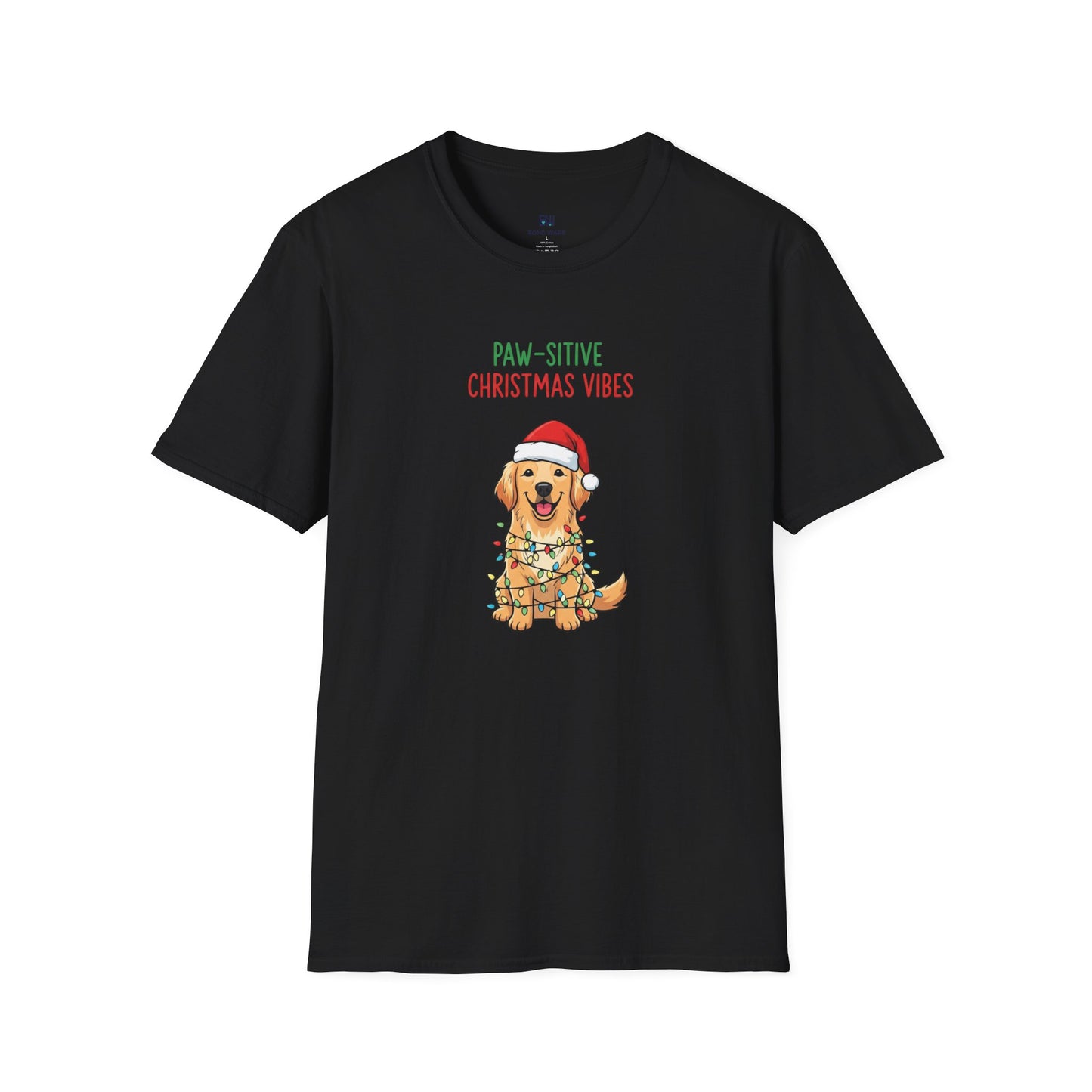 "Paw-sitive Christmas Vibes" Holiday Dog T-Shirt