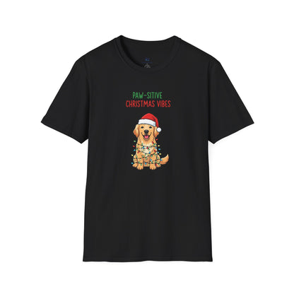 "Paw-sitive Christmas Vibes" Holiday Dog T-Shirt