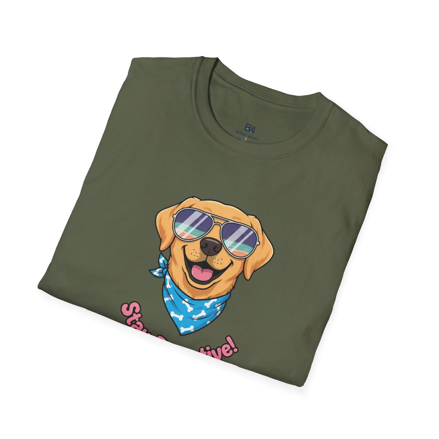 Cool Dog "Stay Pawsitive" Graphic T-Shirt
