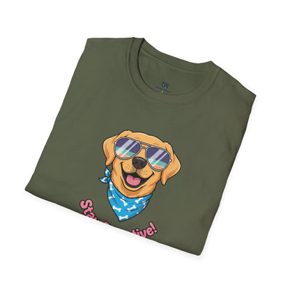 Cool Dog "Stay Pawsitive" Graphic T-Shirt