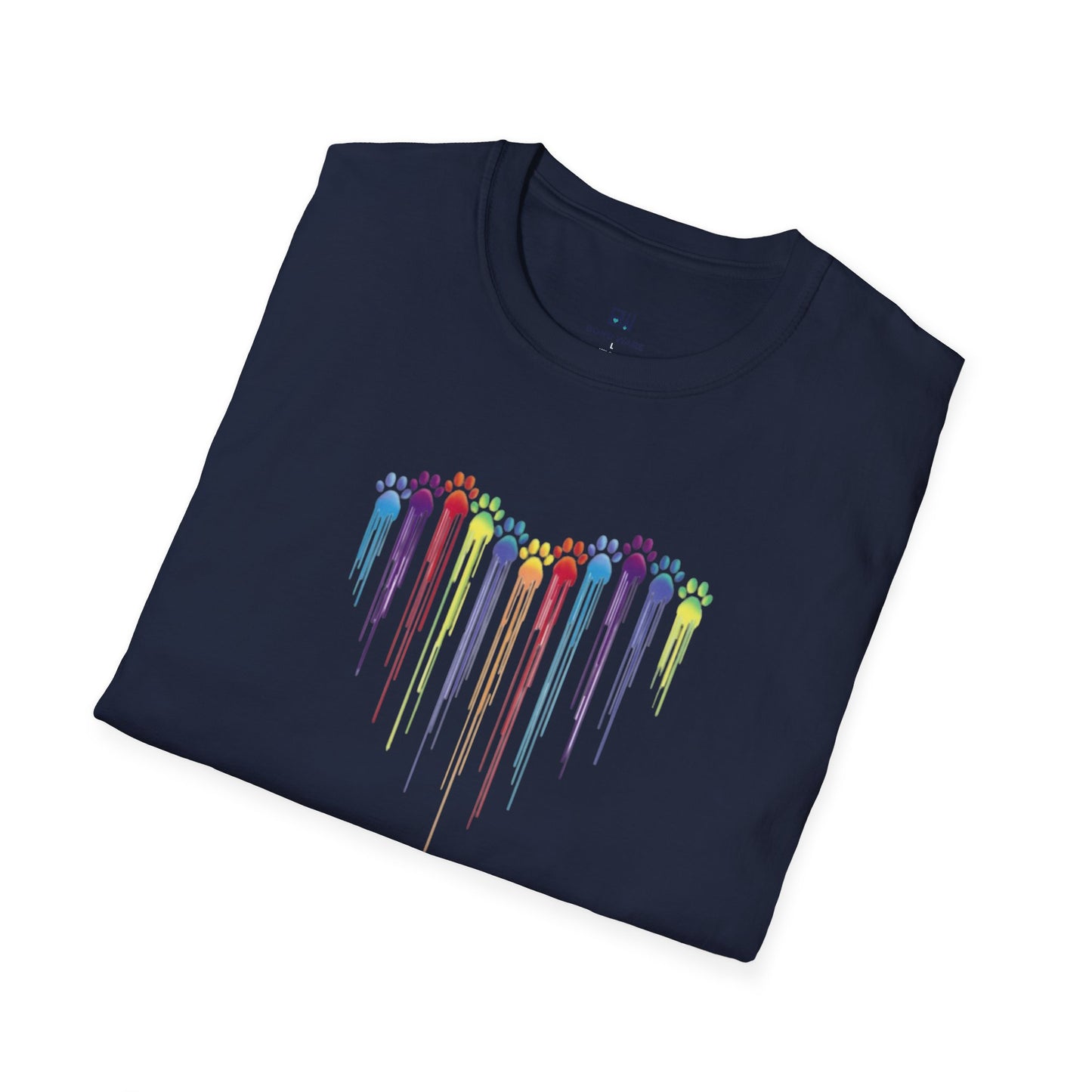 Rainbow "Paws of Love" Dripping Art Tee