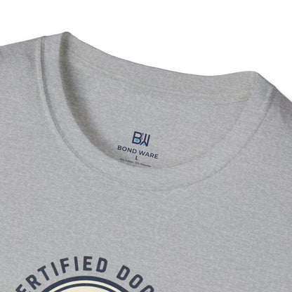 "Certified Dog Dad" Retro-Style Badge T-Shirt