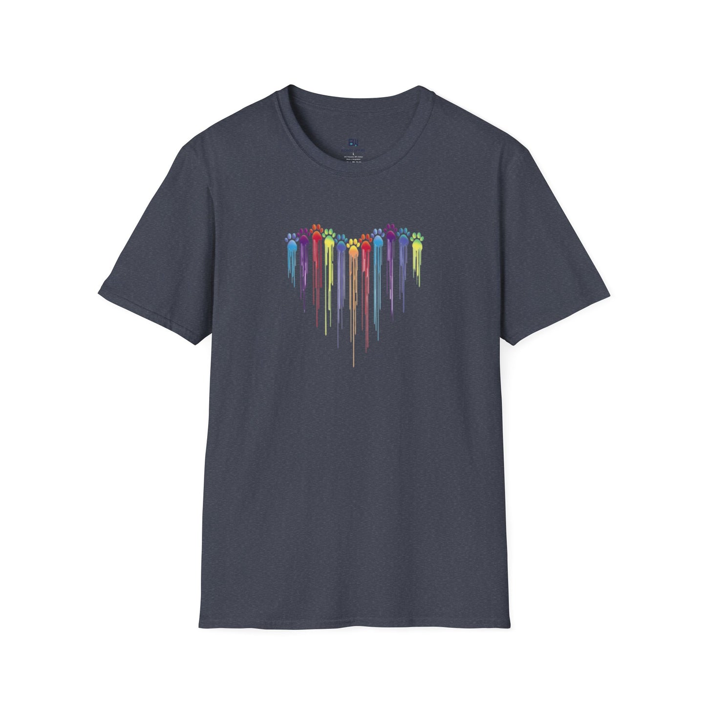 Rainbow "Paws of Love" Dripping Art Tee