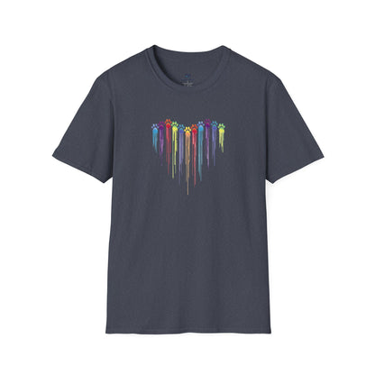 Rainbow "Paws of Love" Dripping Art Tee