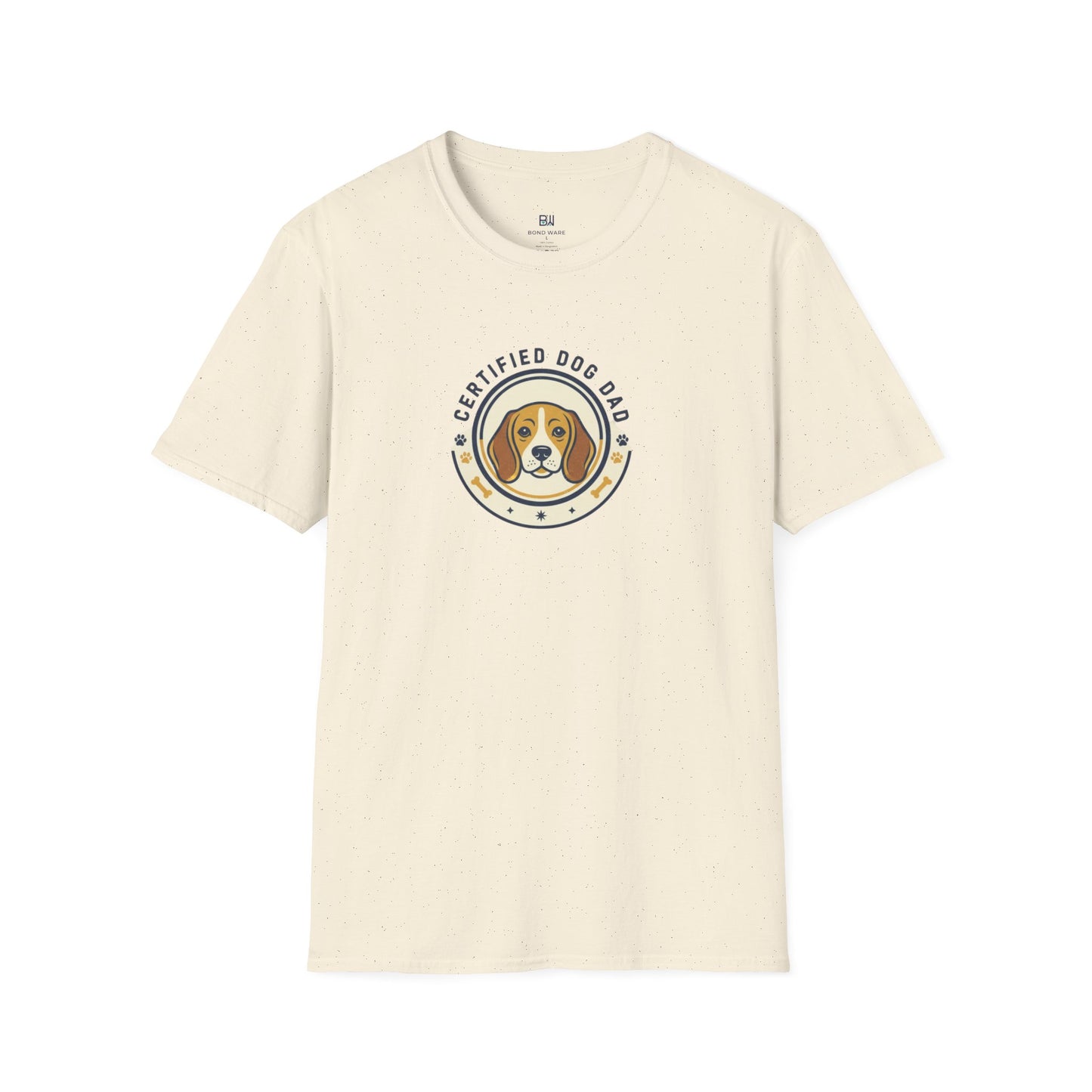 "Certified Dog Dad" Retro-Style Badge T-Shirt