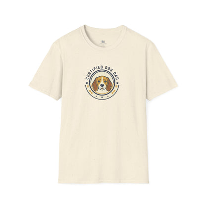 "Certified Dog Dad" Retro-Style Badge T-Shirt