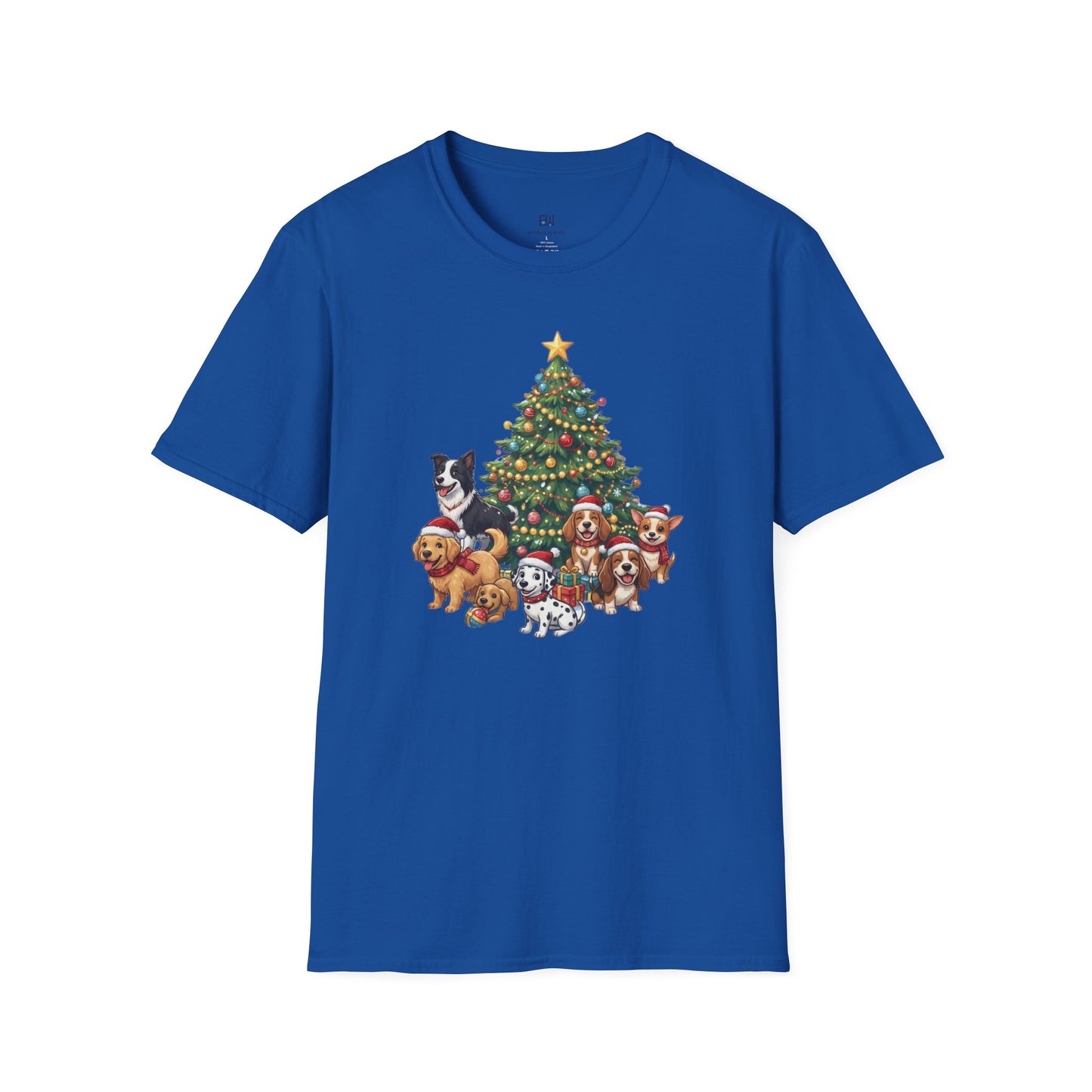 Christmas Dog Squad Tree Santa Hat Holiday T-Shirt