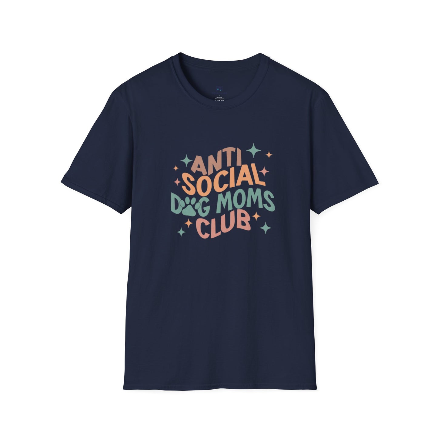Anti Social Dog Moms Club" Retro T-Shirt