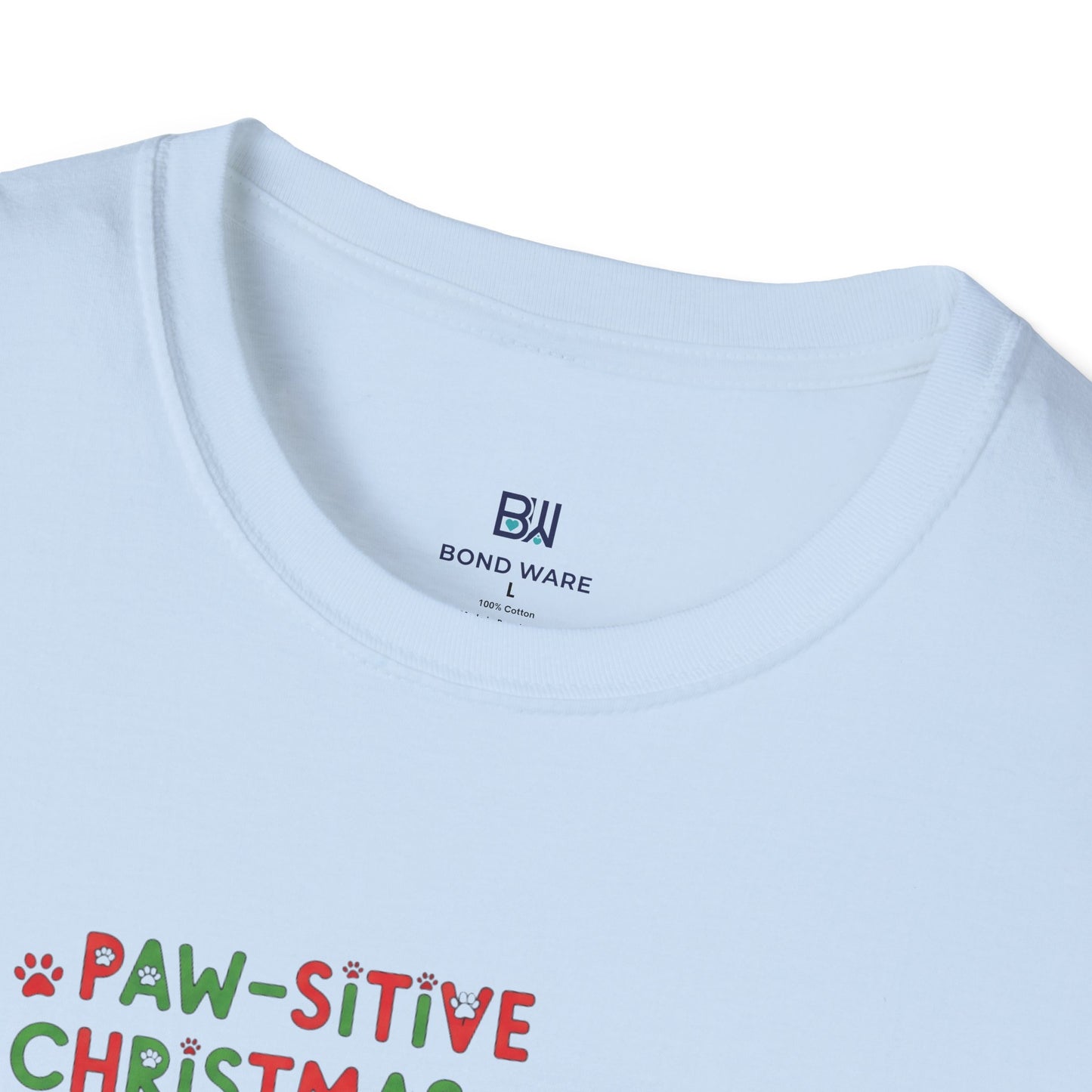 Adorable "Paw-sitive Christmas Vibes" Pup Tee