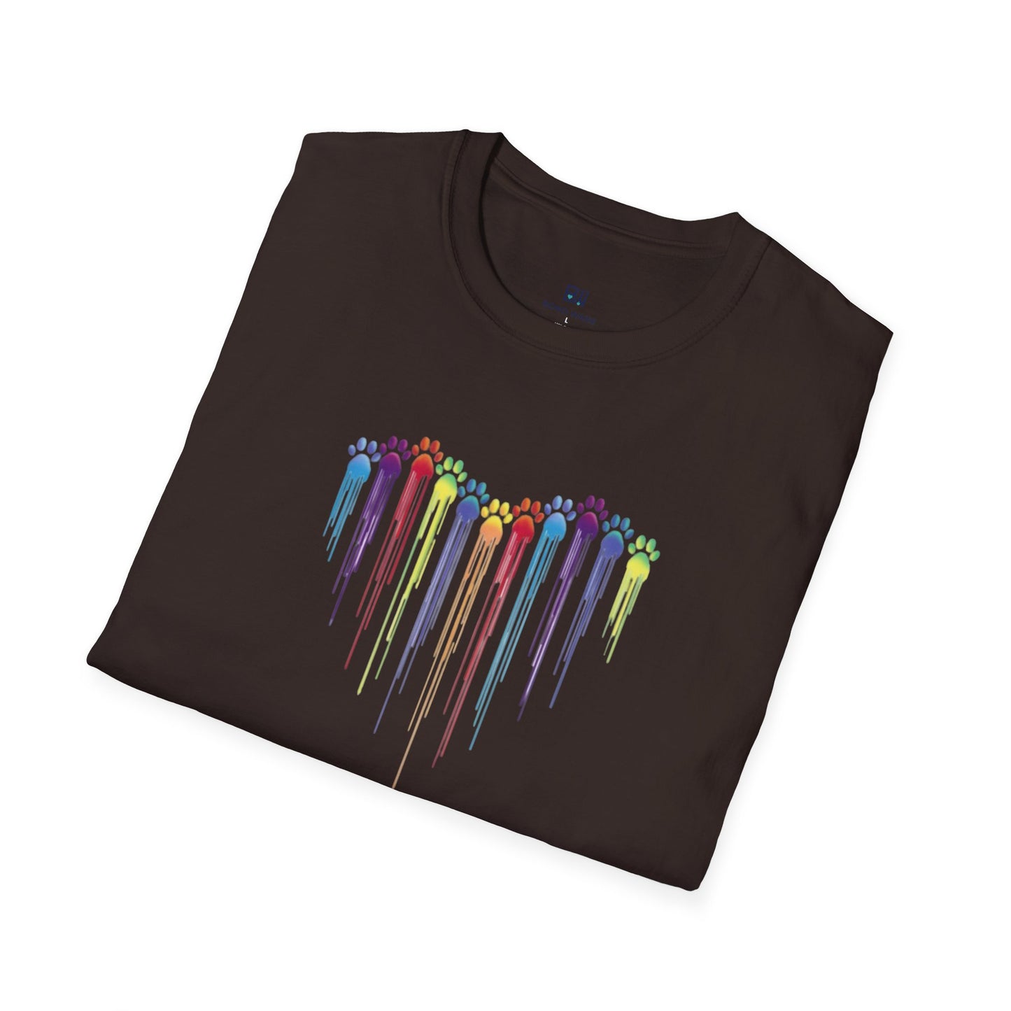 Rainbow "Paws of Love" Dripping Art Tee