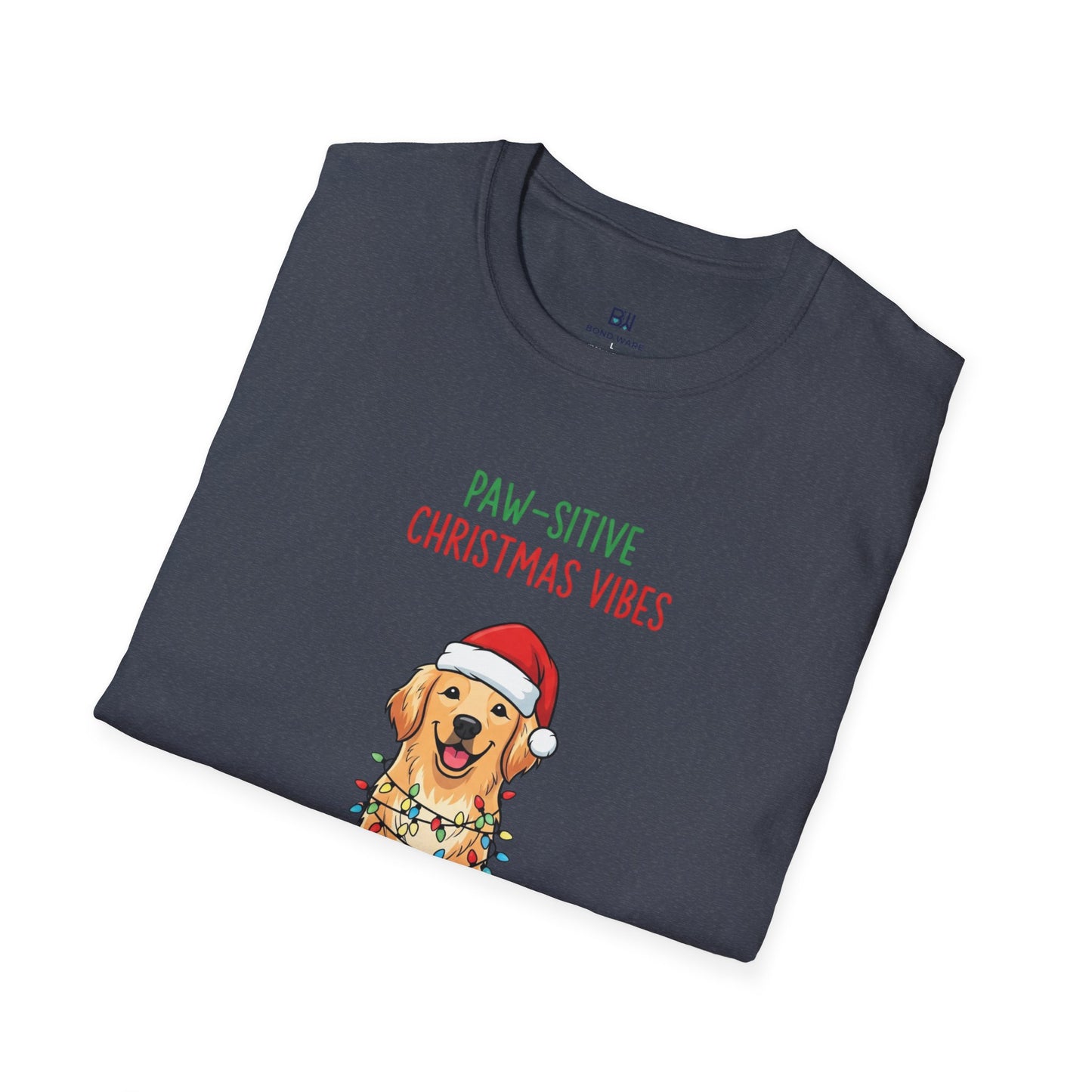 "Paw-sitive Christmas Vibes" Holiday Dog T-Shirt