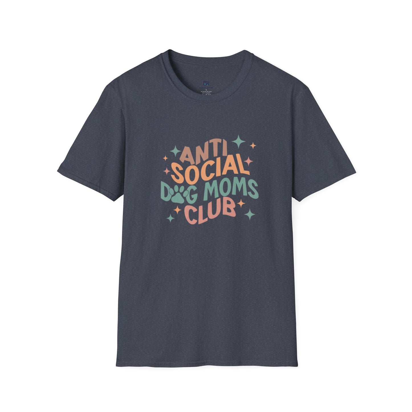Anti Social Dog Moms Club" Retro T-Shirt