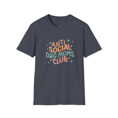Anti Social Dog Moms Club" Retro T-Shirt