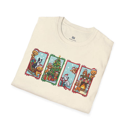 Merry Christmas Dog Comic Story Cute Puppy Holiday T-Shirt
