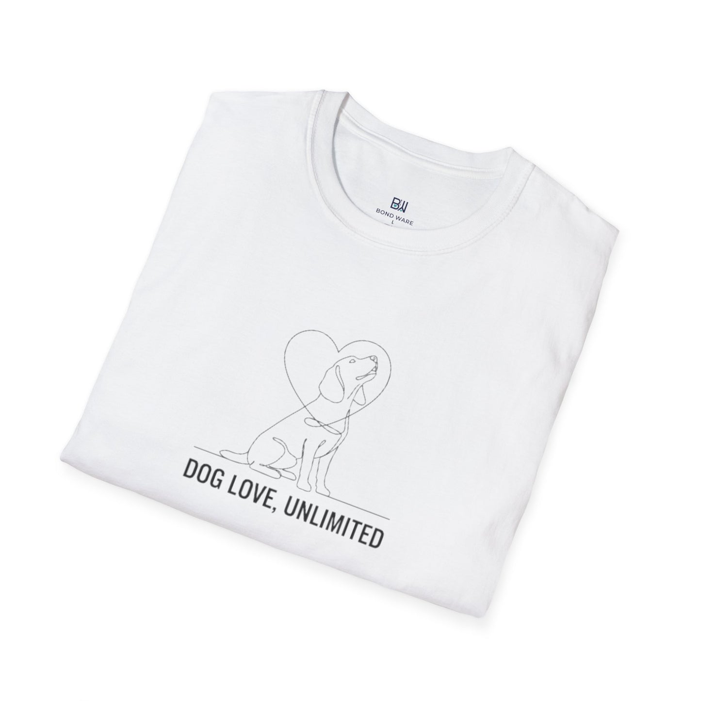 "Dog Love, Unlimited" Minimalist Line Art Tee