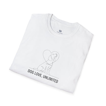 "Dog Love, Unlimited" Minimalist Line Art Tee