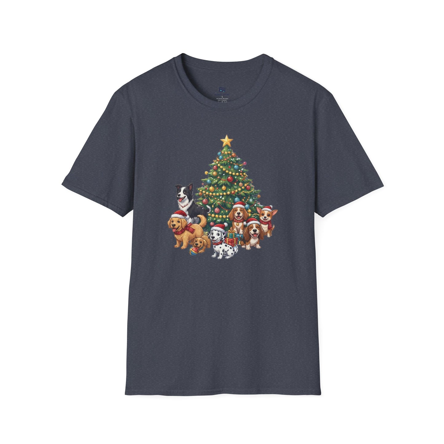 Christmas Dog Squad Tree Santa Hat Holiday T-Shirt