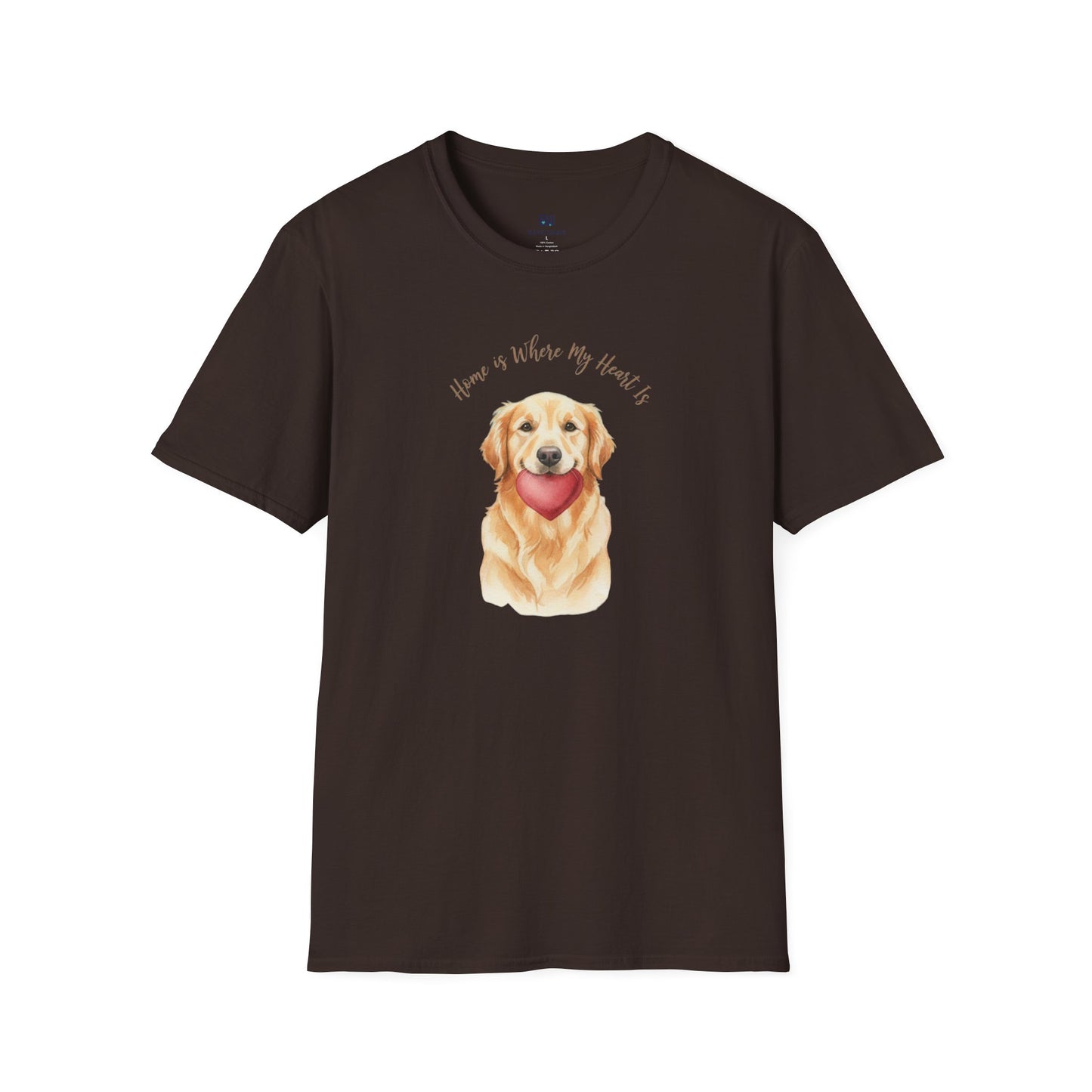 Watercolor Golden Retriever Heart Graphic Tee
