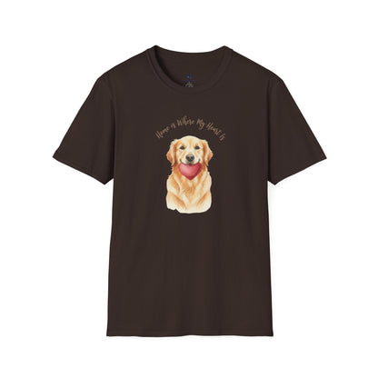 Watercolor Golden Retriever Heart Graphic Tee