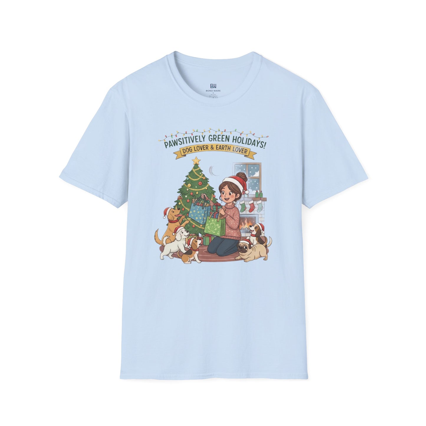 Cute Dog Lover Earth Lover Green Holidays Xmas T-Shirt