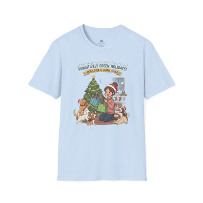 Cute Dog Lover Earth Lover Green Holidays Xmas T-Shirt