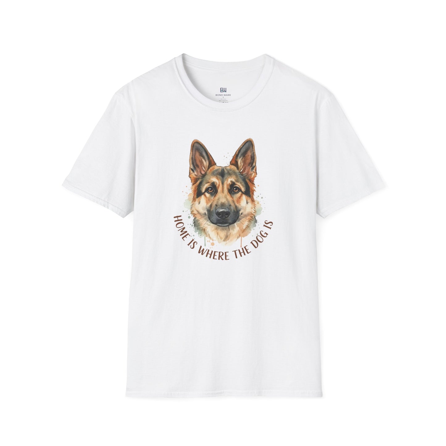 "Home is Where the Dog Is" Watercolor GSD T-Shirt