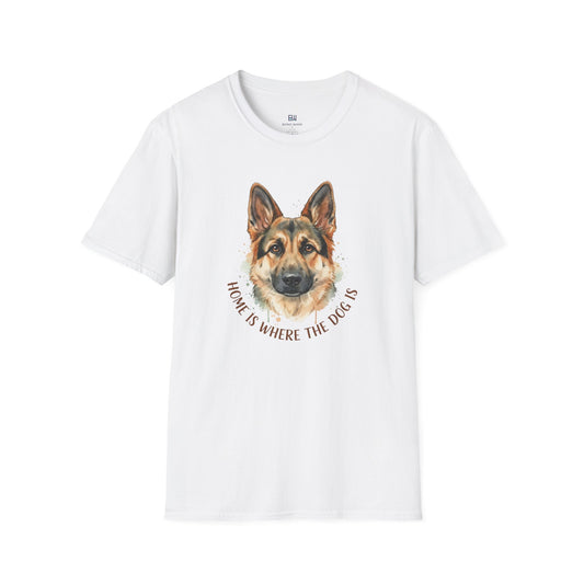 "Home is Where the Dog Is" Watercolor GSD T-Shirt