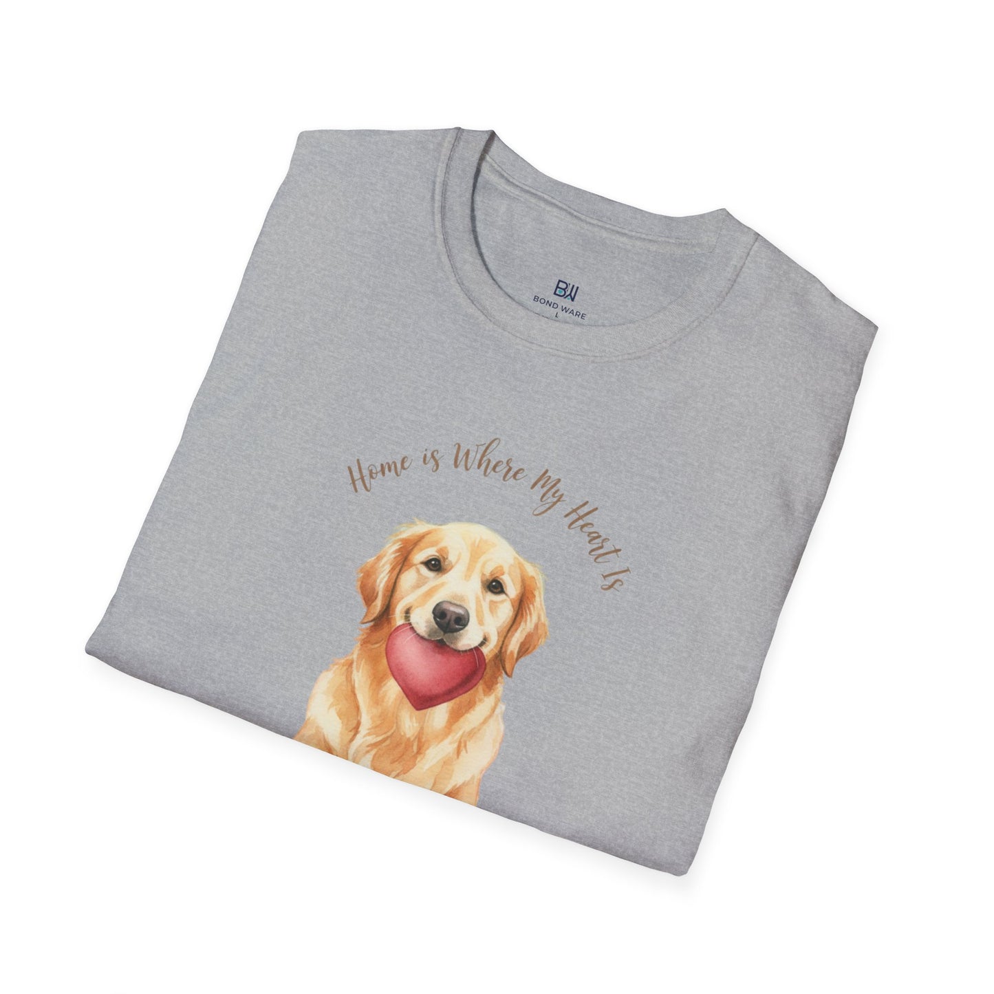Watercolor Golden Retriever Heart Graphic Tee