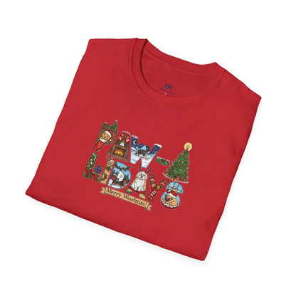 Merry Woofmas Paw-lidays Cute Dog Scenes Xmas Gift T-Shirt