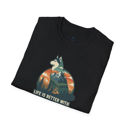 Retro "Life Is Better With My Husky" T-Shirt