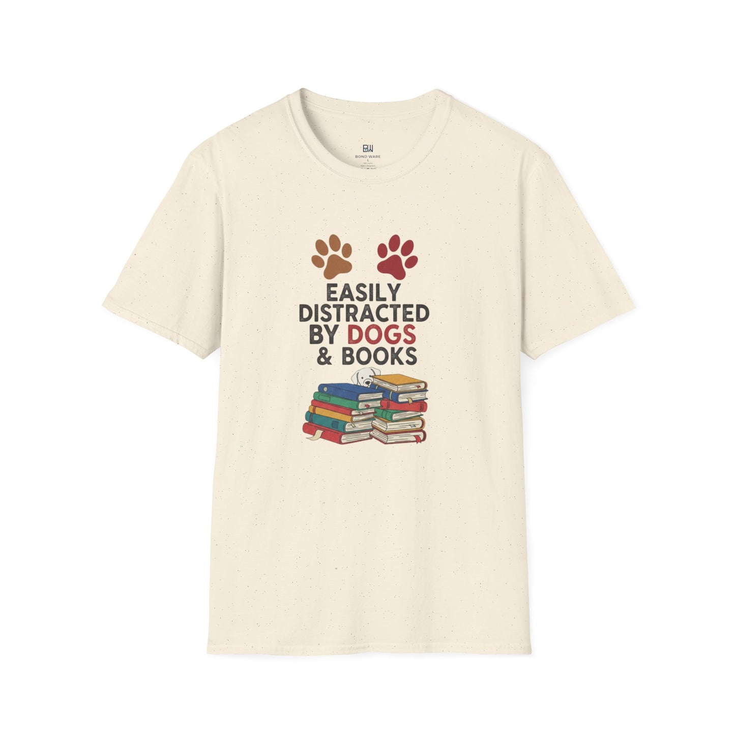 "Easily Distracted By Dogs & Books" Graphic Tee