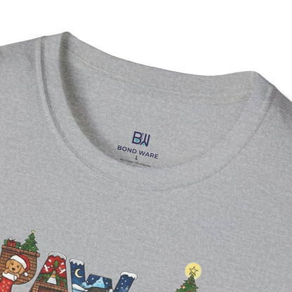 Merry Woofmas Paw-lidays Cute Dog Scenes Xmas Gift T-Shirt