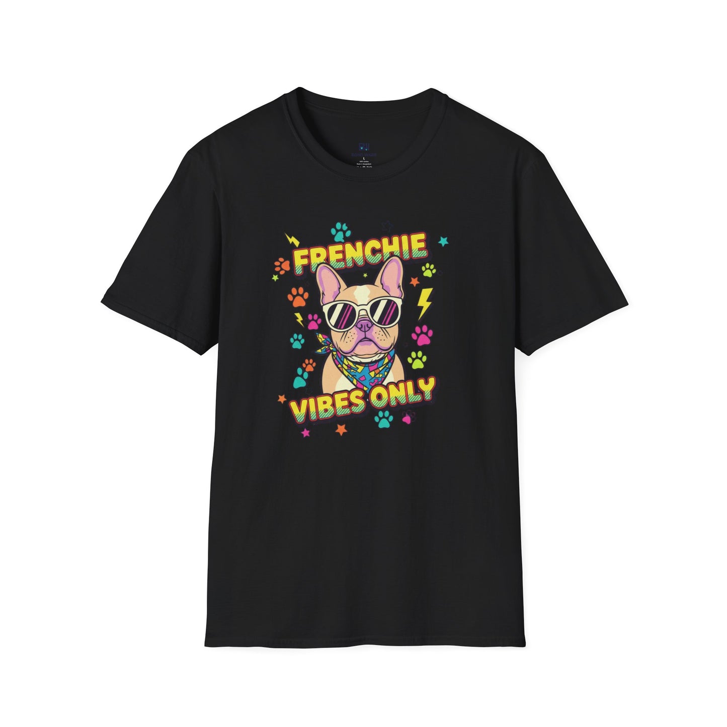 Cool French Bulldog "Vibes Only" T-Shirt