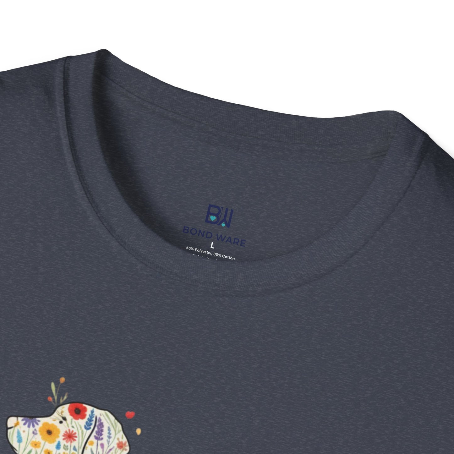 "Dog in Bloom" Floral Art T-Shirt