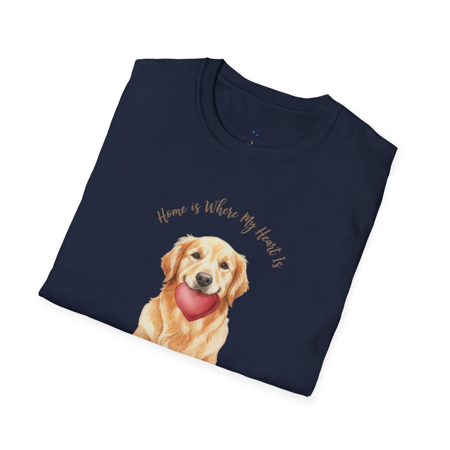 Watercolor Golden Retriever Heart Graphic Tee