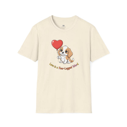 "Love is a Four-Legged Word" Cute Pup Tee