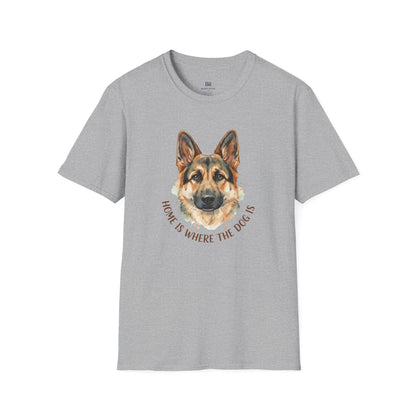 "Home is Where the Dog Is" Watercolor GSD T-Shirt