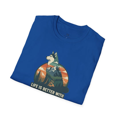 Retro "Life Is Better With My Husky" T-Shirt