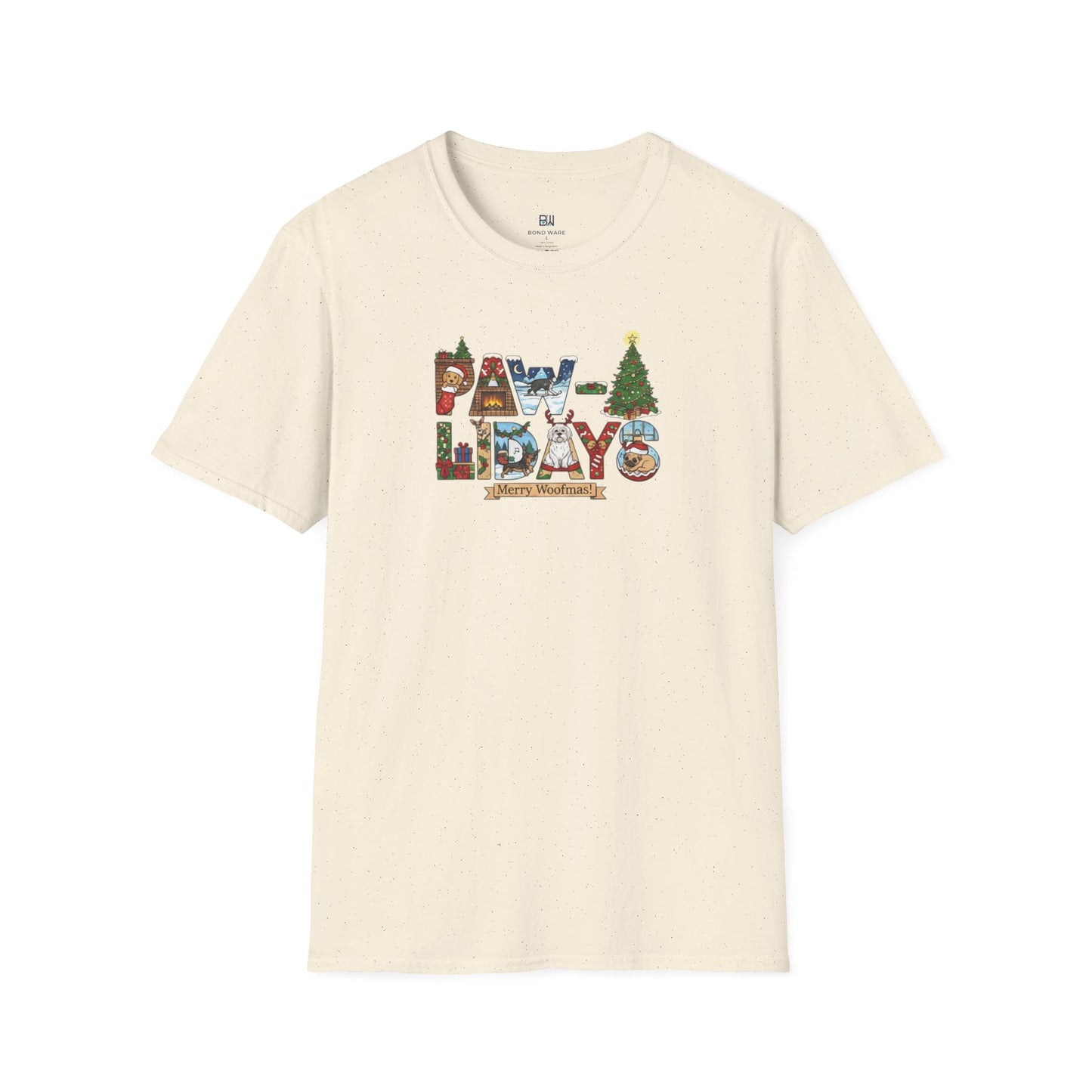 Merry Woofmas Paw-lidays Cute Dog Scenes Xmas Gift T-Shirt