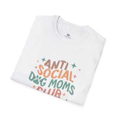 Anti Social Dog Moms Club" Retro T-Shirt